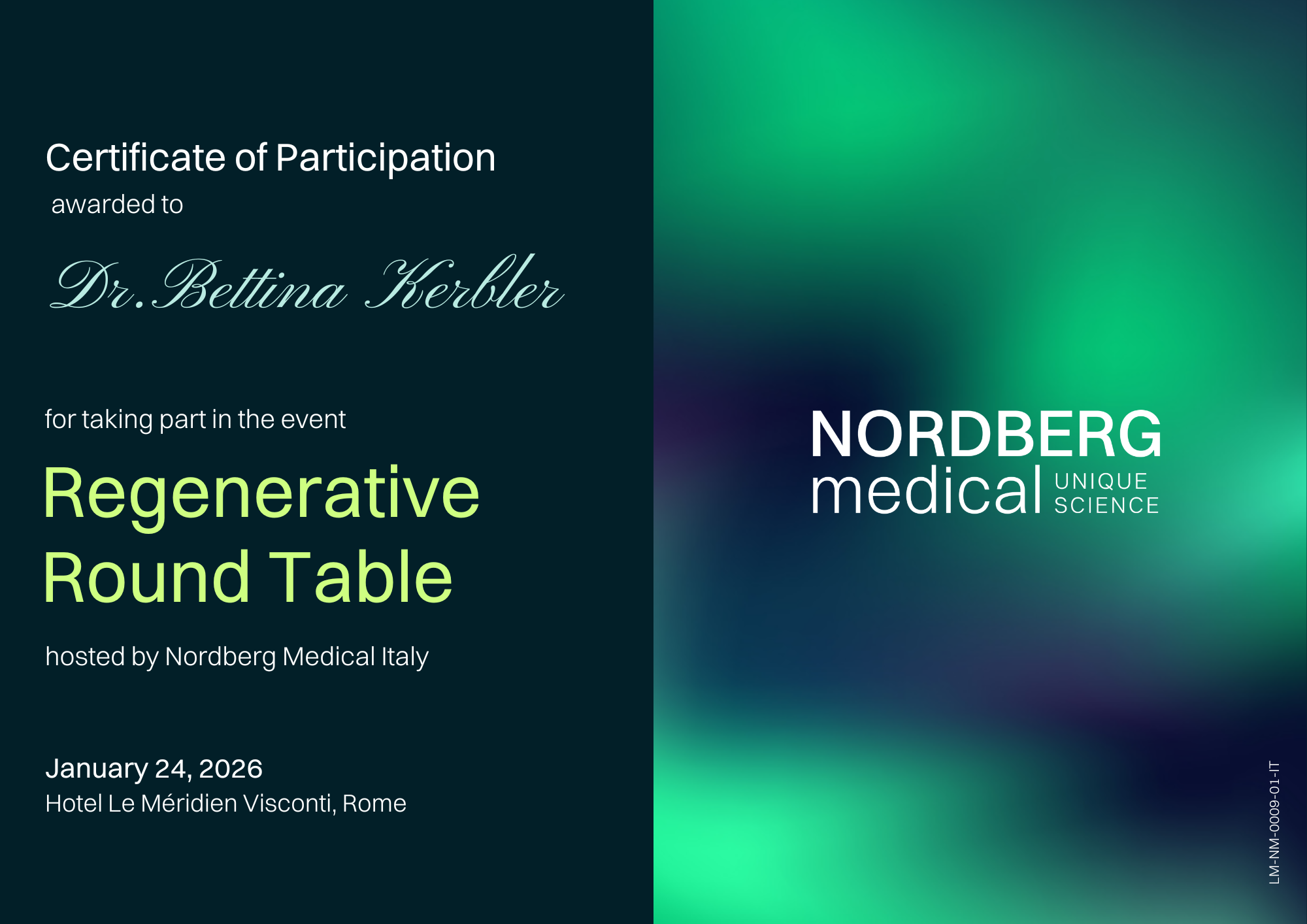 Vortrag „My vision of regenerativ medicine“ in Rom für Norderg Vortrag „My vision of regenerativ medicine“ in Rom für Norderg