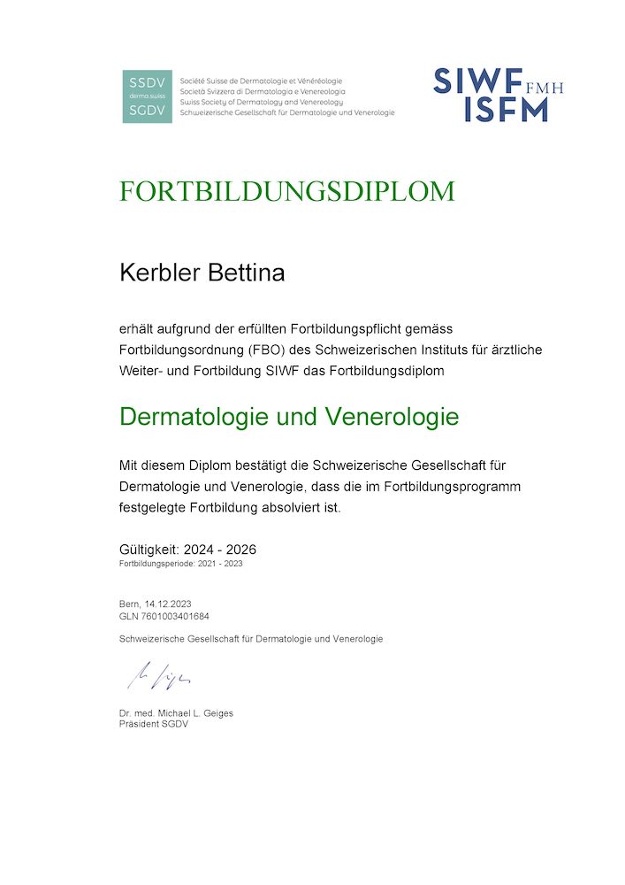 Fortbildungsdiplom-Dermatologie-Vernerologie